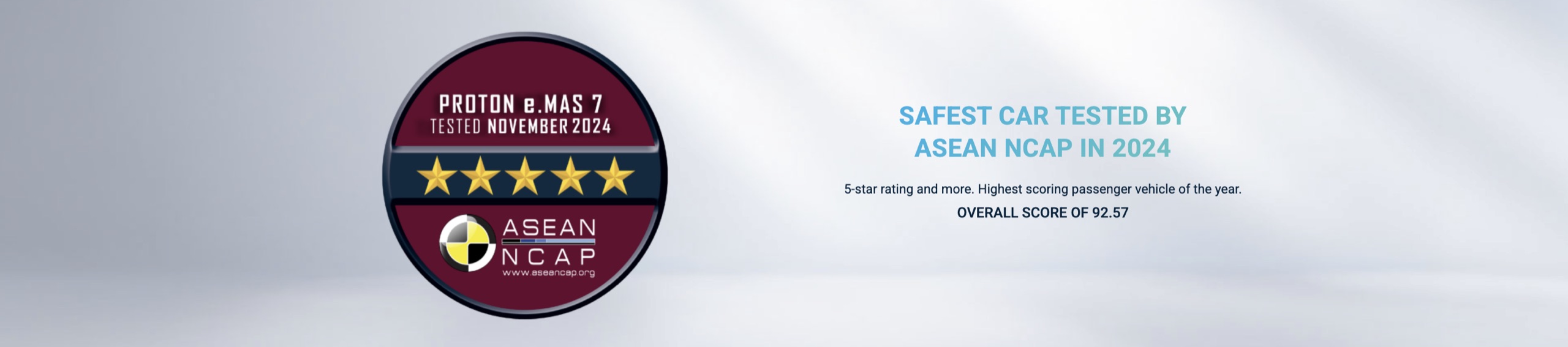Proton e.MAS 7 ASEAN NCAP five-star safety rating